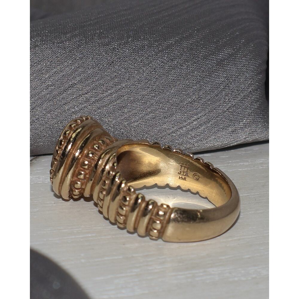 Retired James Avery 14k Yellow Gold African Bead Ring 11.4G / Sz 7 - Picture 5 of 5